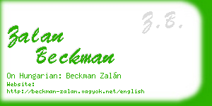 zalan beckman business card